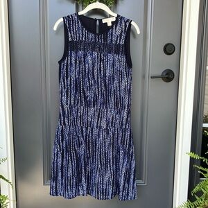NWT Michael Kors Navy and Black Patterned Dress